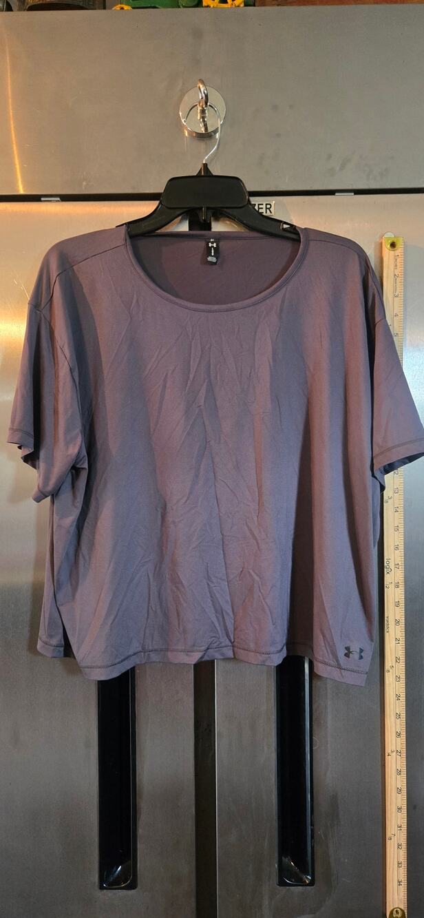 Under Armour Oversized Short Sleeve Shirt Mauve Purple Size L
